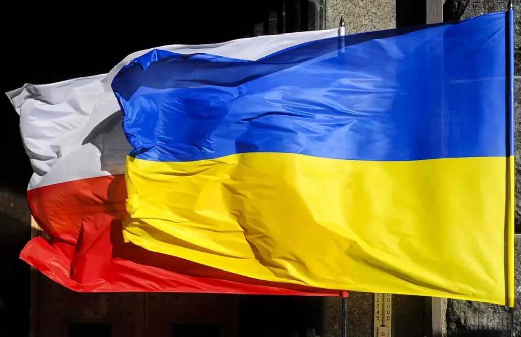 Flaga Ukraina i Polska