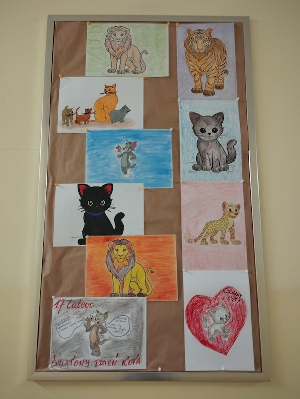 Rysunki kotów - ozdoby z okazji Dnia Kota